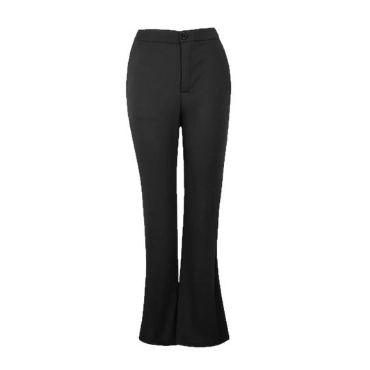 Damen elegante Flared-Hose mit hohem Bund und praktischen Eingrifftaschen R&B
