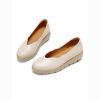 Damen bequeme Slip-On Ballerinas mit modischem Plateau R&B