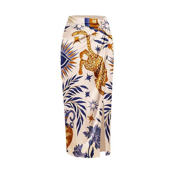 Damen Crop-Top und Maxi-Rock Set R&B