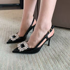 Damen elegante Slingback Pumps mit glamourösem Strassdetail R&B