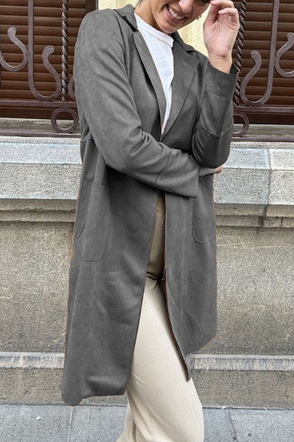 R&B | Langer Wildleder Trenchcoat