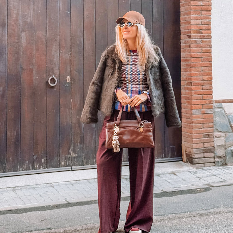 Damen modische Karottenhose mit hohem Bund und eleganten Falten R&B