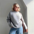 Damen Oversized Strickpullover aus weichem Material mit Rundhalsausschnitt und lockerer Passform R&B