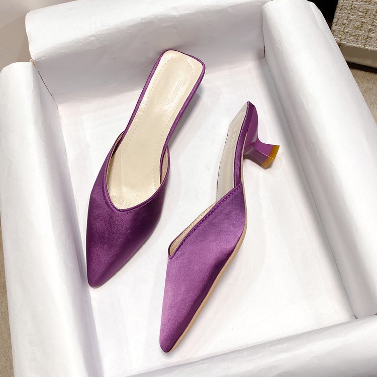 Damen elegante Slingback-Mules mit spitz zulaufender Form R&B