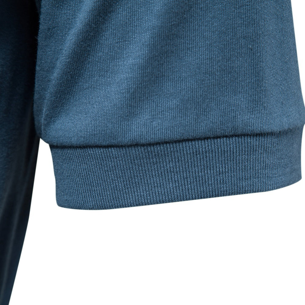 Herren Kurzarm Henley-T-Shirt mit modernem Reißverschluss und hochwertiger Baumwollmischung