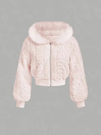 Damen Kuschelige Fleecejacke mit angeschnittenem Schnitt und Kapuze R&B
