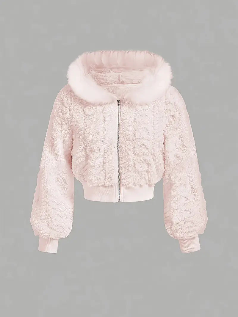 Damen Kuschelige Fleecejacke mit angeschnittenem Schnitt und Kapuze R&B