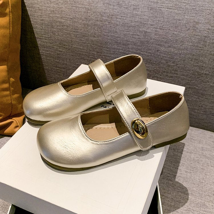 Damen elegante Ballerinas mit dekorativem Schnallenverschluss