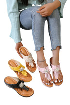 Damen Plateau-Sandalen mit dekorativem Blumendesign und komfortablem Fußbett R&B