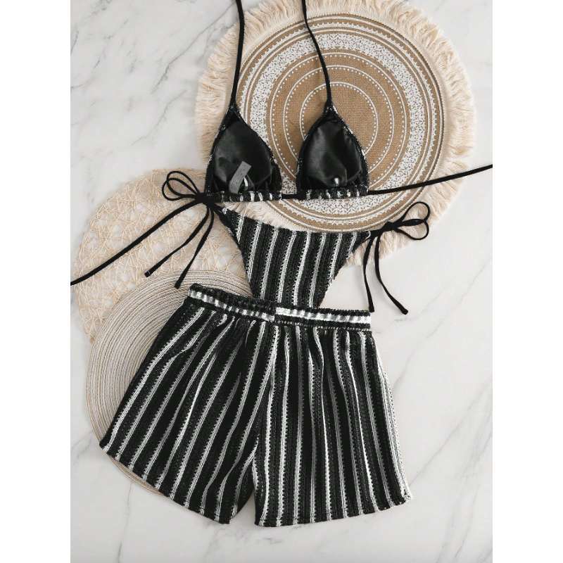 Damen Triangel-Bikini mit luftiger Rüschenshorts R&B