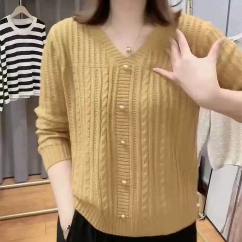 Damen Strickjacke mit feinem Zopfmuster und eleganten Perlenknöpfen R&B
