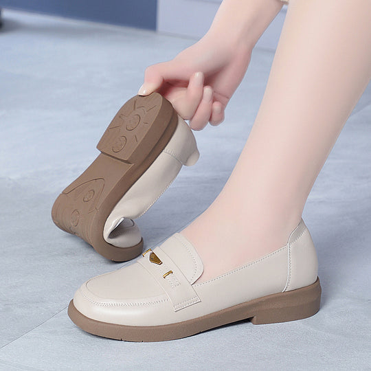 Damen Elegante Mokassins aus hochwertigem Leder mit modischem Riemen und komfortablem Fußbett R&B