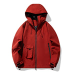 Herren technische Outdoor-Jacke mit wasserabweisendem Material und verstellbarem Kapuzendesign R&B