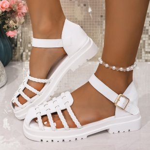 Damen Riemchen-Sandalen mit geflochtenem Design R&B