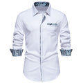 Herren elegantes Langarmhemd mit Leopardenmuster