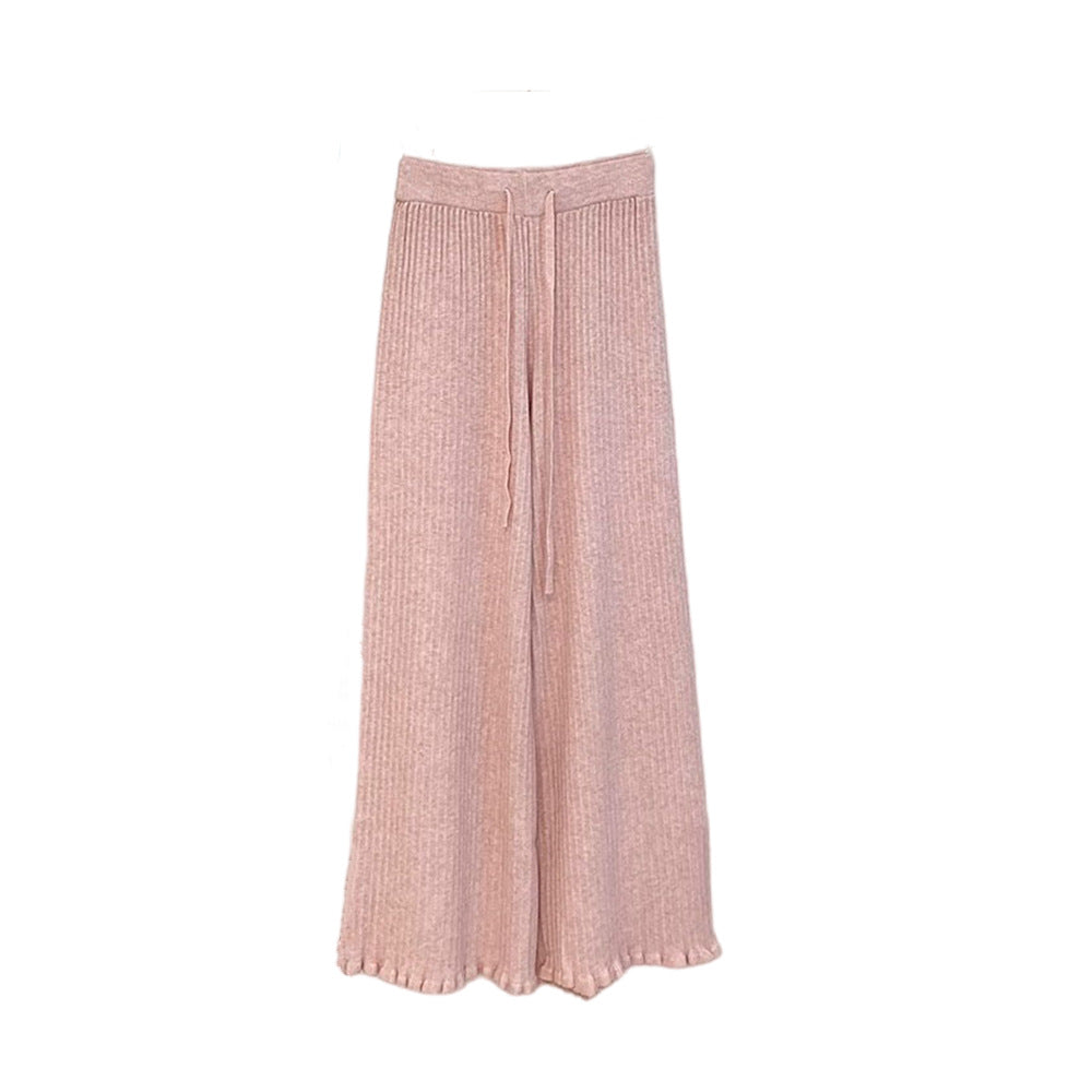 Damen Fließende Strickhose mit weichem Material und elegantem Saum R&B