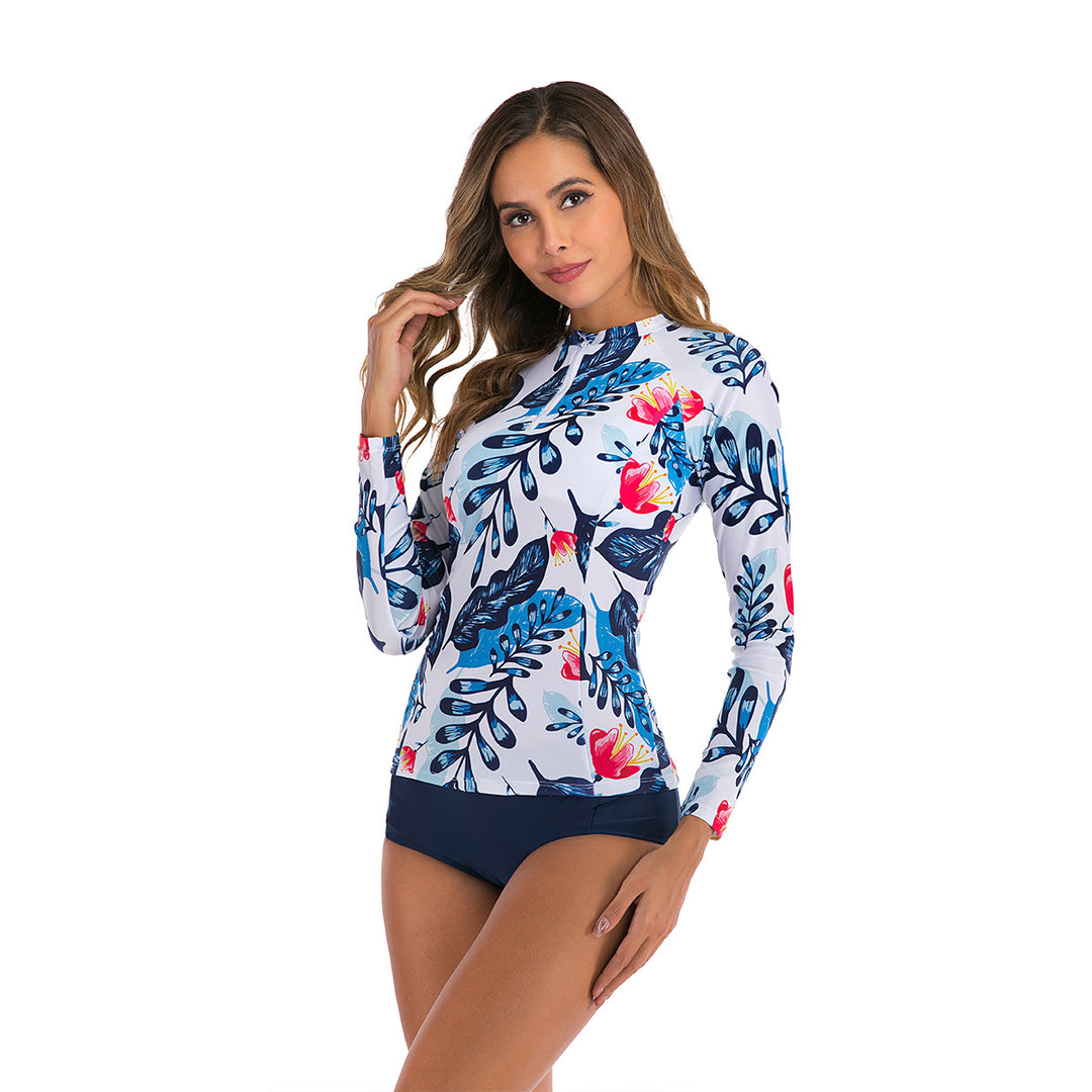 Damen Langarm-Surfuanzug mit floralem Motiv R&B