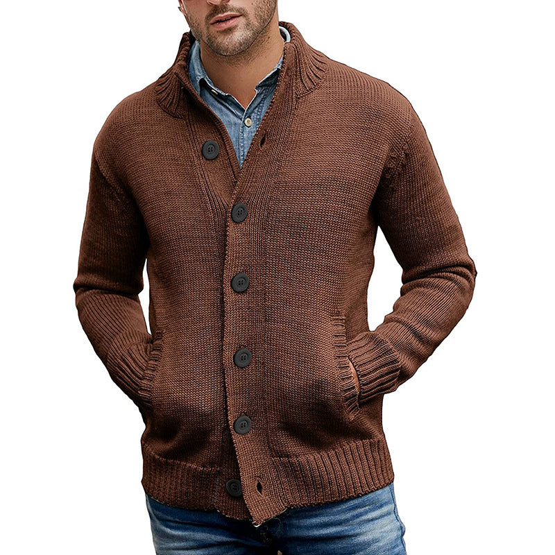 Herren Strickjacke mit großzügigen Taschen und klassischem Knopfverschluss R&B