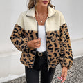 Damen Teddyjacke mit Leopardenmuster R&B