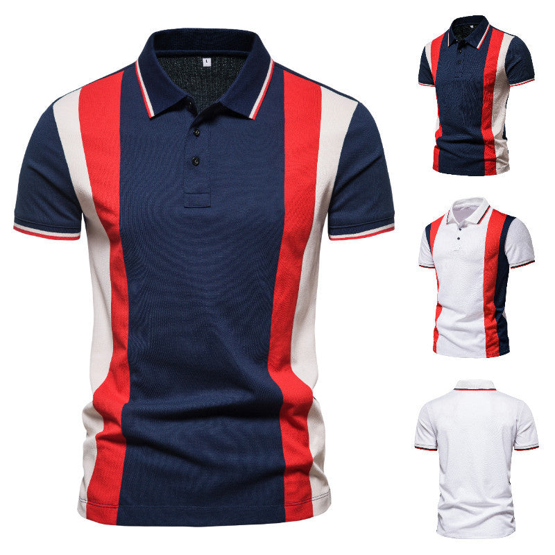 Herren Polohemd mit modischem Farbblock-Design und hochwertiger Baumwollmischung