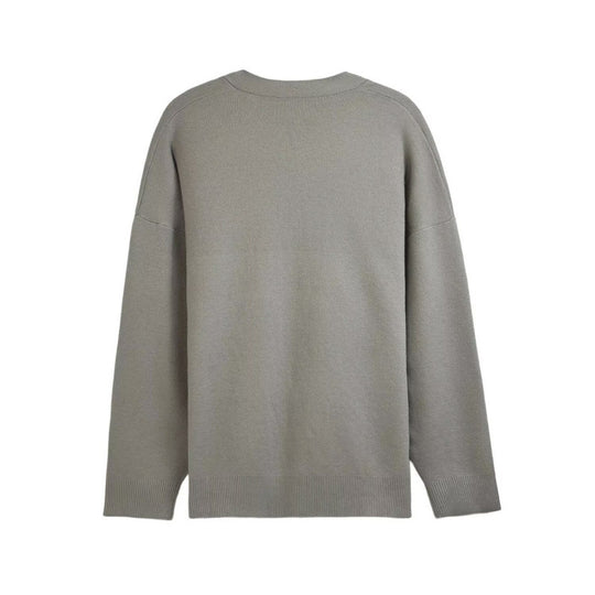 Damen lässiger Pullover mit klassischem Rundhalsausschnitt und langem Arm R&B