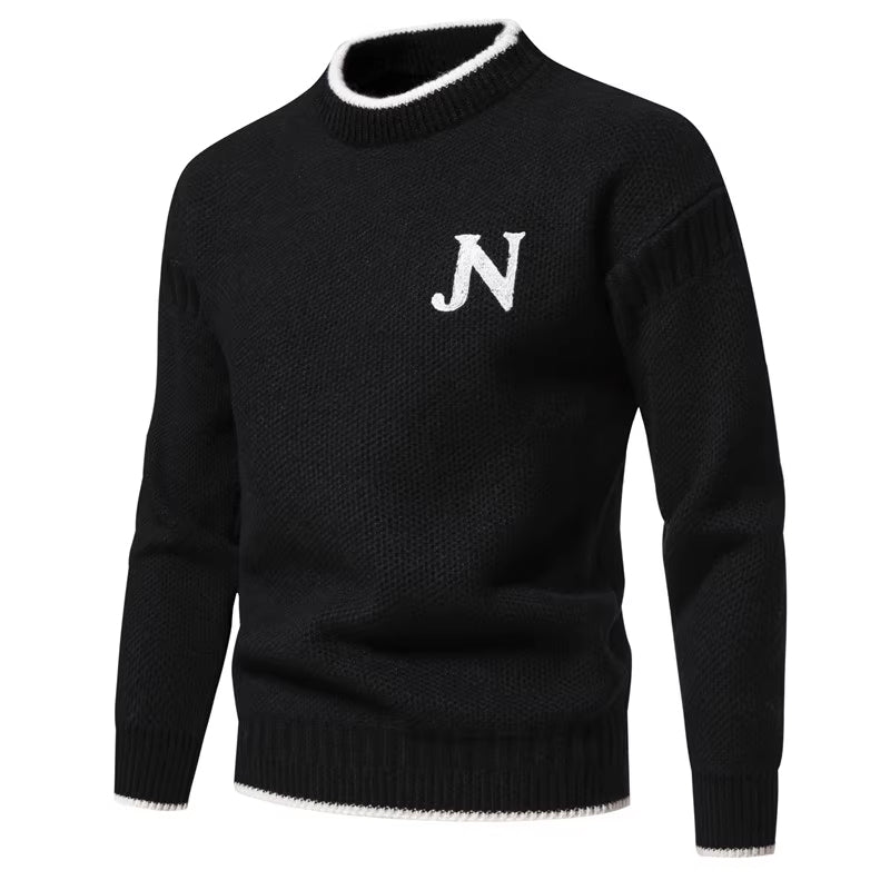 Herren Strukturierter Strickpullover mit Rundhalsausschnitt R&B
