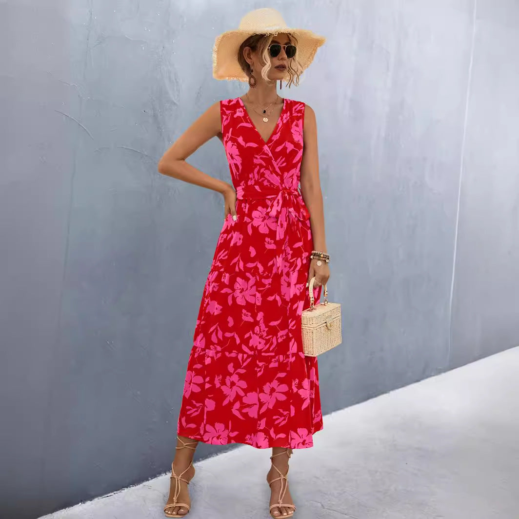 Damen Wickelkleid mit floralem Muster und eleganter Raffung R&B