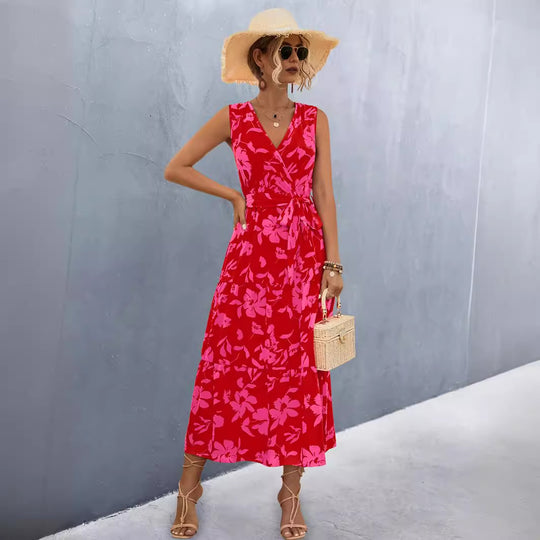 Damen Wickelkleid mit floralem Muster und eleganter Raffung R&B