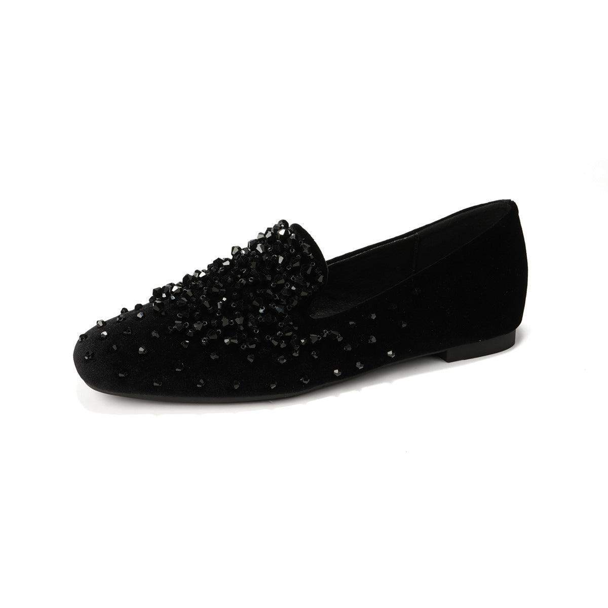 Damen Ballerinas mit funkelnden Strassapplikationen