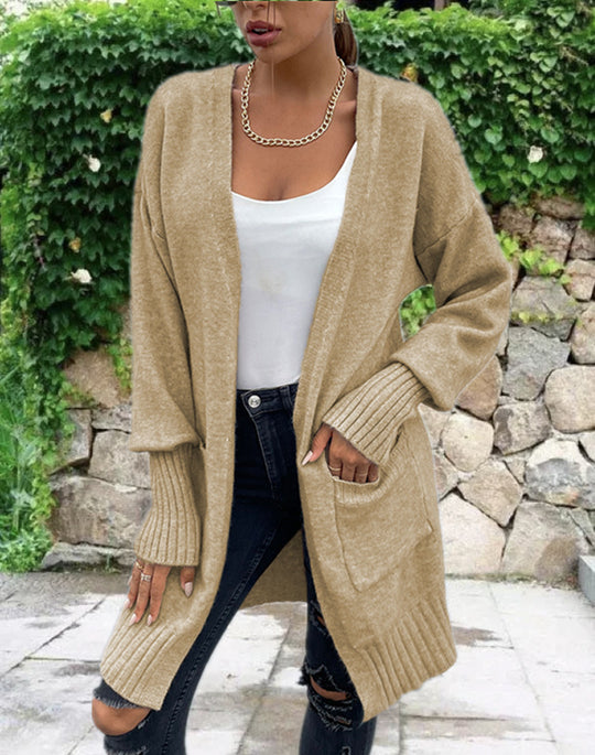 Damen Strickcardigan mit legerem Schnitt und tiefen Taschen R&B