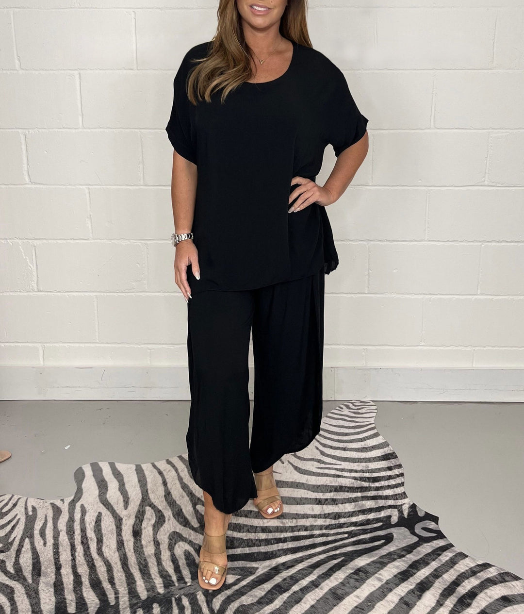 Damen Elegantes und legeres Zweiteiliges Set aus luftigem Leinenmaterial R&B