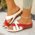 Damen Clogs mit modischen Überkreuz-Riemen und komfortablem Fußbett R&B