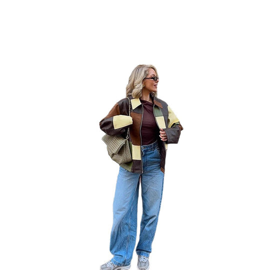 Damen Statement jacke im Patchwork-Design R&B