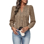 Damen Chiffonbluse mit trendigem Punktmuster und lässigem Schnitt R&B