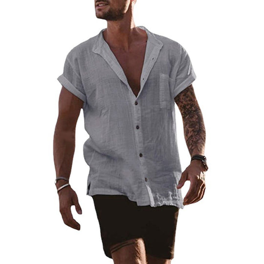 Herren lässige Leinenhemd R&B