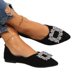 Damen elegante Ballerinas mit funkelnder Kristall-Applikation R&B
