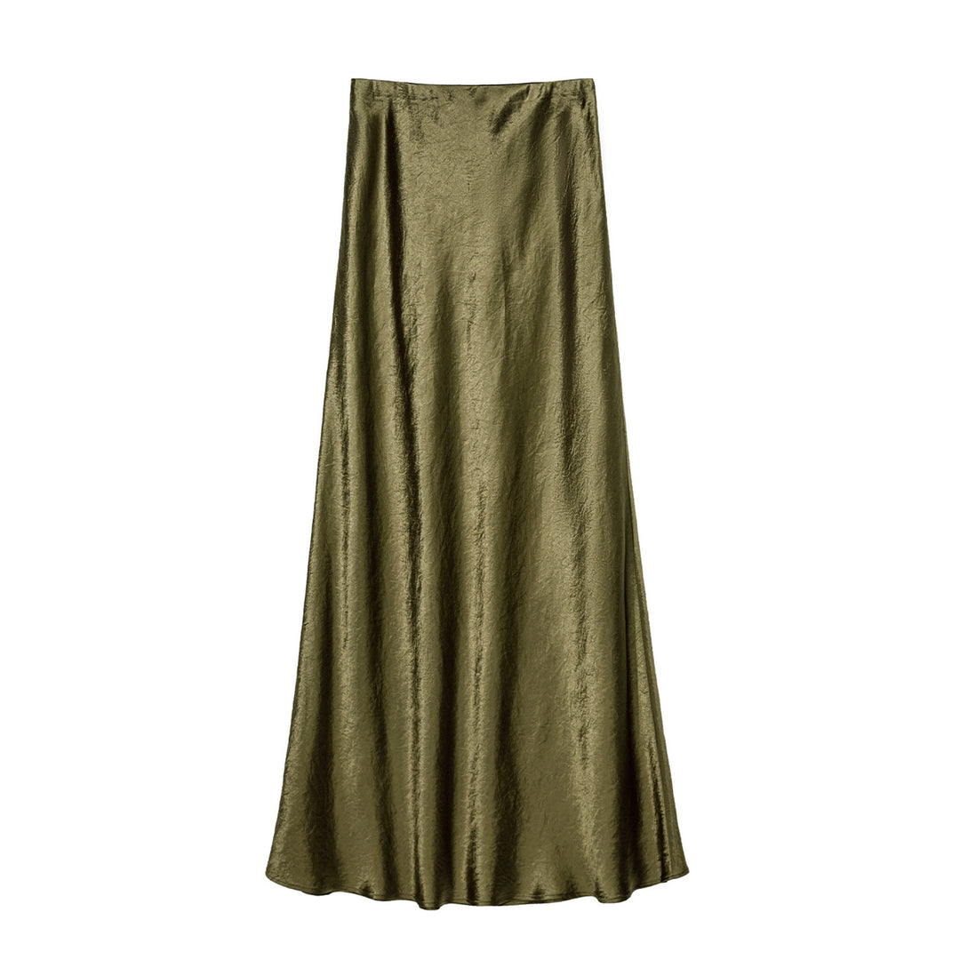 Damen Eleganter Maxirock aus satinierter Viskose R&B