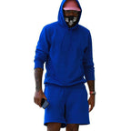 R&B Herren Hoodie-Shorts-Set mit Kängurutasche