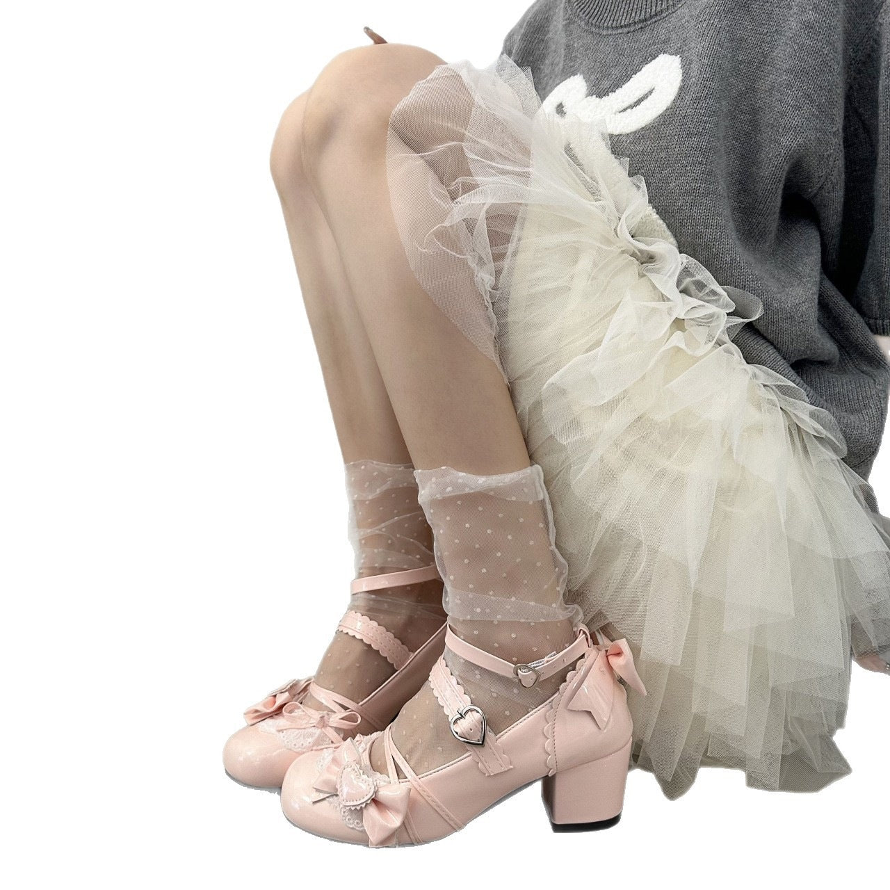 Damen Vintage Ballerinas mit Herz-Details R&B