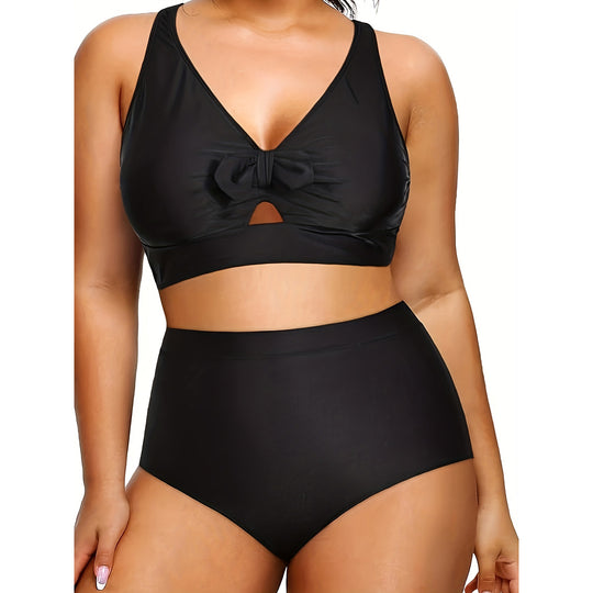 Damen Hochtailliertes Bikini-Set mit modischem Cut-Out R&B