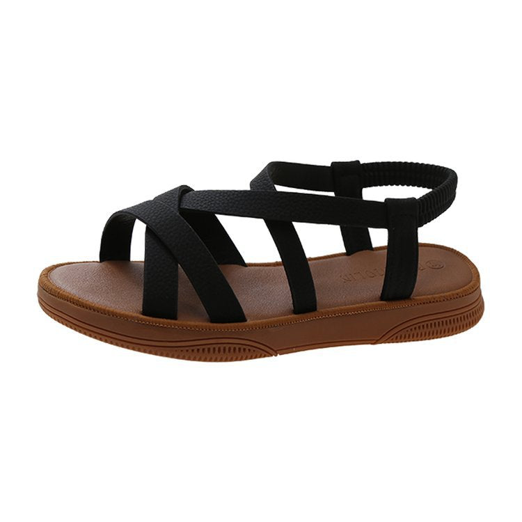 Damen Bequeme Sandalen mit elastischem Fersenriemen R&B