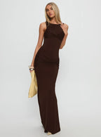 Damen Figurbetontes Maxikleid mit eleganter Drapierung R&B