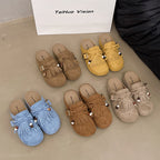 Damen Clogs mit fransigem Design und eleganter Schnalle R&B