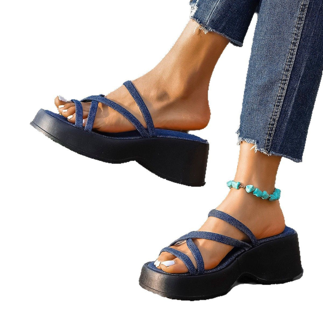 Damen Plattform-Sandalen mit modischem Übergangs-Riemendesign R&B