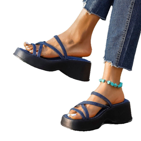 Damen Plattform-Sandalen mit modischem Übergangs-Riemendesign R&B