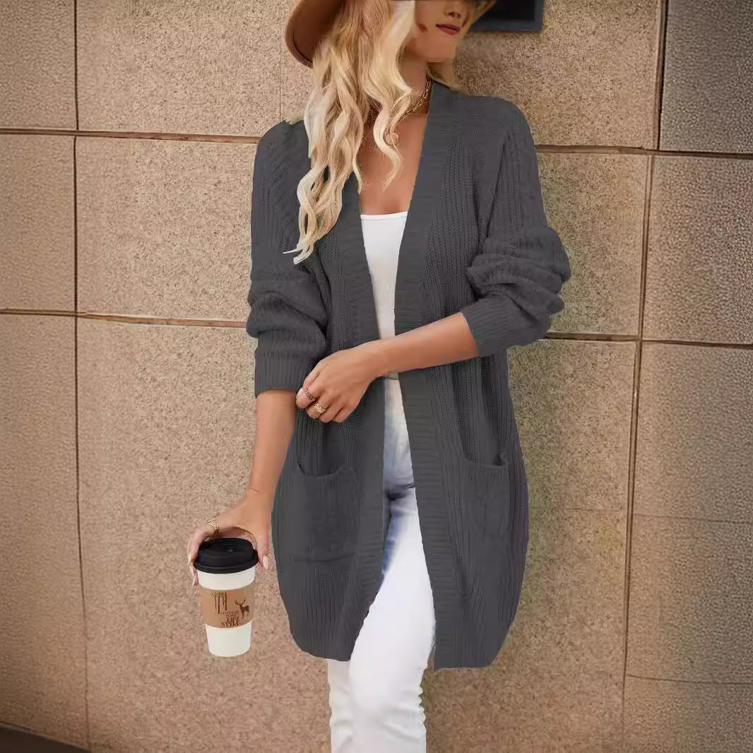 Damen Grobstrickcardigan mit praktischen Taschen und lässigem Schnitt R&B