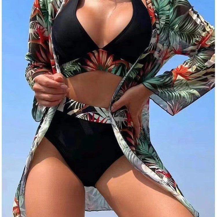 Damen Hochtailliertes Bade-Set mit Kimono R&B