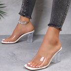 Damen Transparente Blockabsatz-Sandalen R&B