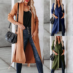 Damen Strickmantel mit praktischen Taschen und Gürtel
