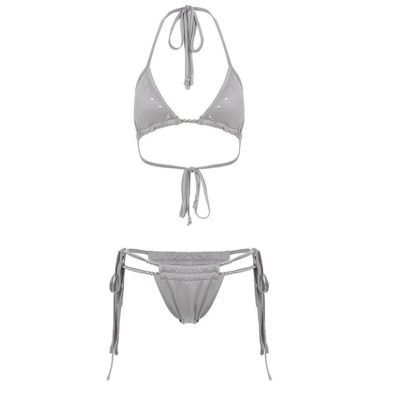 Damen Bikini-Set mit funkelnden Details und verstellbaren Trägern R&B